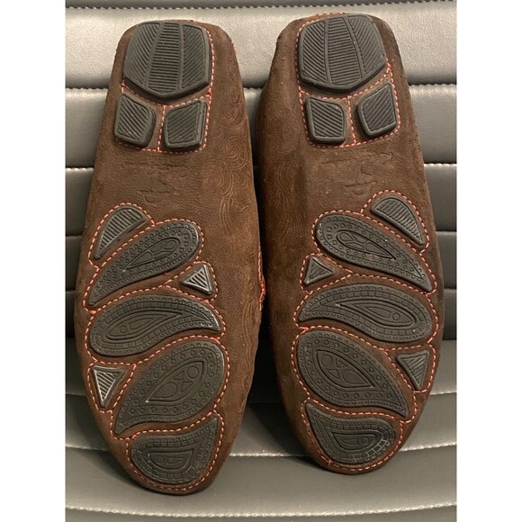 ROBERT GRAHAM Verrazano Sz 9 Brown SUEDE Paisley Driving Shoes Loafers Moccasins - Picture 6 of 8